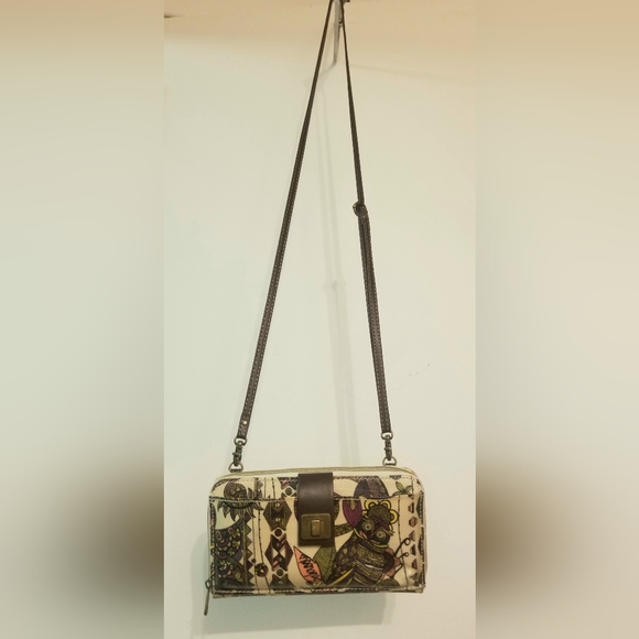 Sakroots Geometric Spirit Desert Owl Crossbody Wallet - Picture 2 of 6